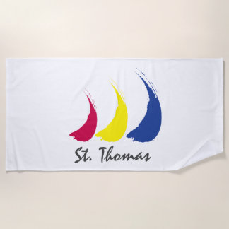 Serviette De Plage Splashy Sails_Paint-The-Wind_St. Thomas