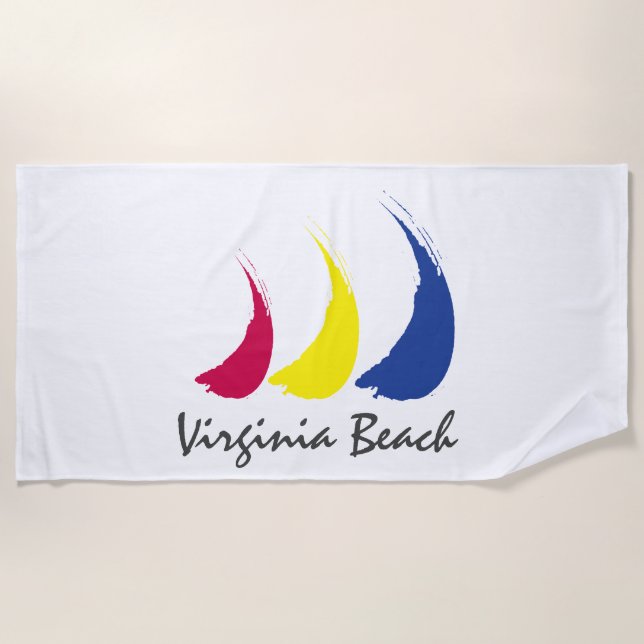Serviette De Plage Splashy Sails_Paint-The-Wind_Virginia Beach (Devant)