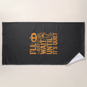 Serviette De Plage Squelette drôle d'Halloween attendant un design si