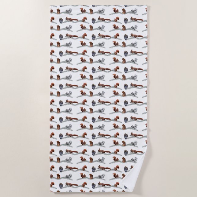 Serviette de plage Squirrel Frenzy (choisir la cou (Devant)