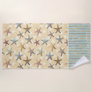 Serviette De Plage Starfish dans le sable rayé Beach Towel