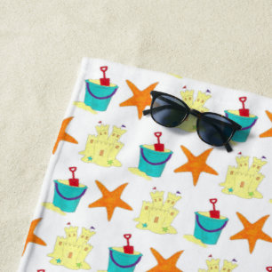Serviette De Plage Starfish Sandcastle Beach Pail Summer Vacation Toy