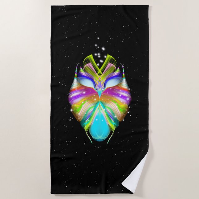 Serviette De Plage Starlight Oracle Owl Black (Devant)