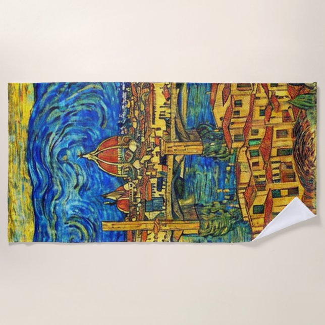 Serviette De Plage Starry Starry Night Florence Italie (Devant)