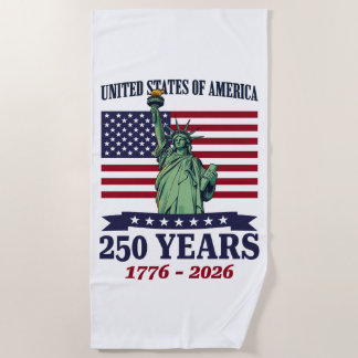 Serviette De Plage Statue de la Liberté USA 250 ans 1776-2026