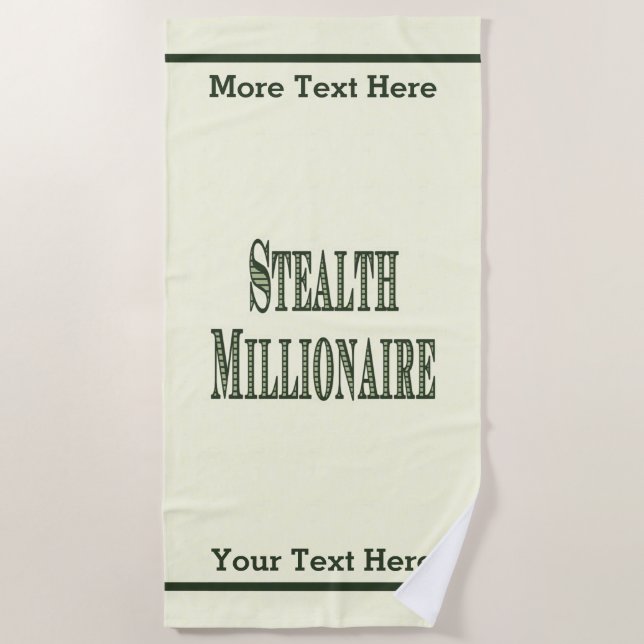 Serviette De Plage Stealth Millionaire (Devant)