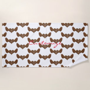 Serviette De Plage Steampunk Coeur ailé avec engrenages Thunder_Cove