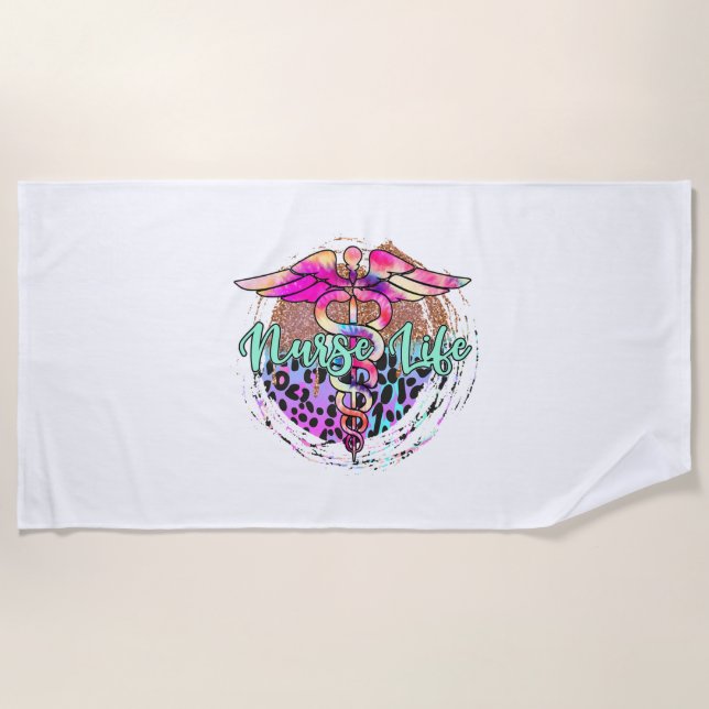 Serviette De Plage Sticker pour la vie infirmière 1 (Devant)