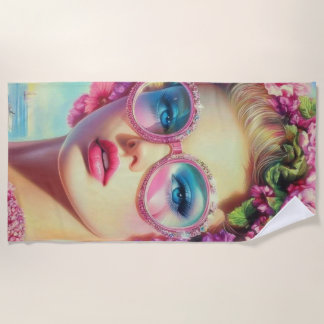 Serviette De Plage Sticker Queen Glamor Tropical