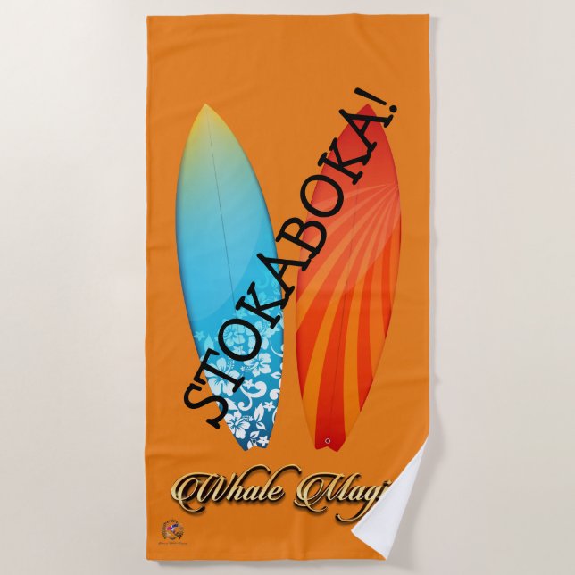 Serviette de plage STOKABOKA! 2 (Conseils de Surf) (Devant)