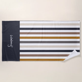 Serviette De Plage Striped Beach Towel – Neutral Earth Tone
