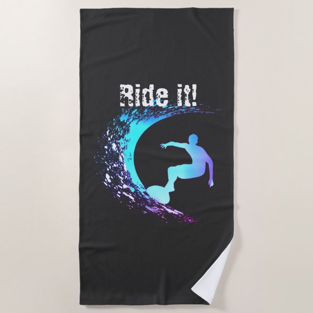 Serviette De Plage Style Graffiti Surfer (Devant)