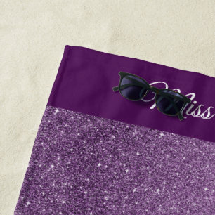 Serviette De Plage Style Miss USA Parties scintillant Glam Beach Towe