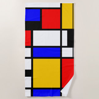 Serviette De Plage Style Mondrian
