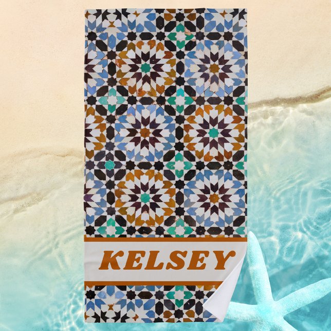 Serviette De Plage Style tendance Retro Floral (Créateur téléchargé)