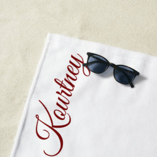 SERVIETTE DE PLAGE STYLISH MODERN CUSTOM NAME BRIDE BACHELOR PARTY