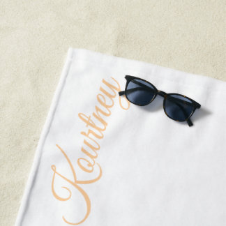 SERVIETTE DE PLAGE STYLISH MODERN CUSTOM NAME BRIDE BACHELOR PARTY