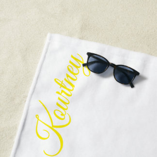 SERVIETTE DE PLAGE STYLISH MODERN CUSTOM NAME BRIDE BACHELOR PARTY