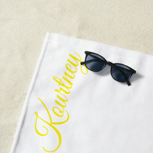 SERVIETTE DE PLAGE STYLISH MODERN CUSTOM NAME BRIDE BACHELOR PARTY  (En situation)