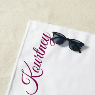 SERVIETTE DE PLAGE STYLISH MODERN CUSTOM NAME BRIDE BACHELOR PARTY