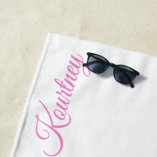 SERVIETTE DE PLAGE STYLISH MODERN CUSTOM NAME BRIDE BACHELOR PARTY