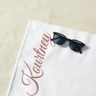 SERVIETTE DE PLAGE STYLISH MODERN CUSTOM NAME BRIDE BACHELOR PARTY