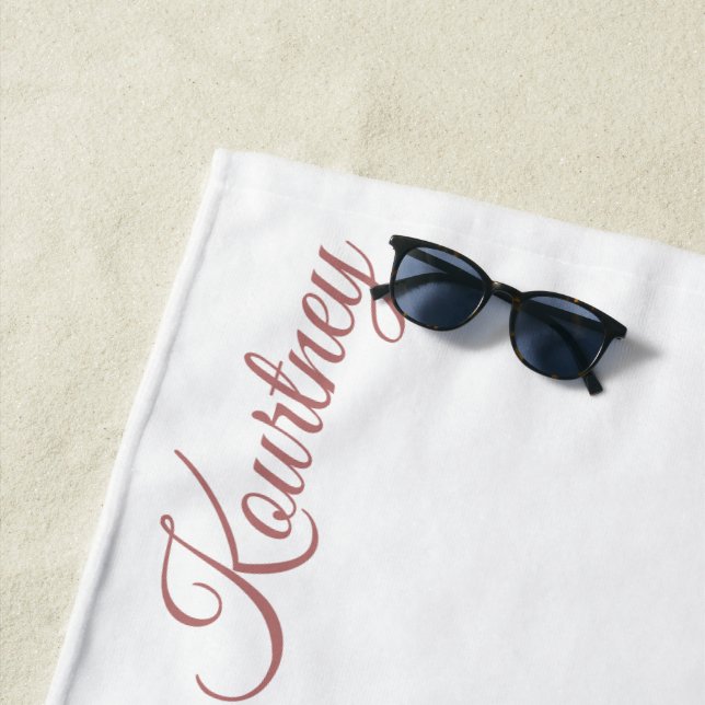 SERVIETTE DE PLAGE STYLISH MODERN CUSTOM NAME BRIDE BACHELOR PARTY  (En situation)