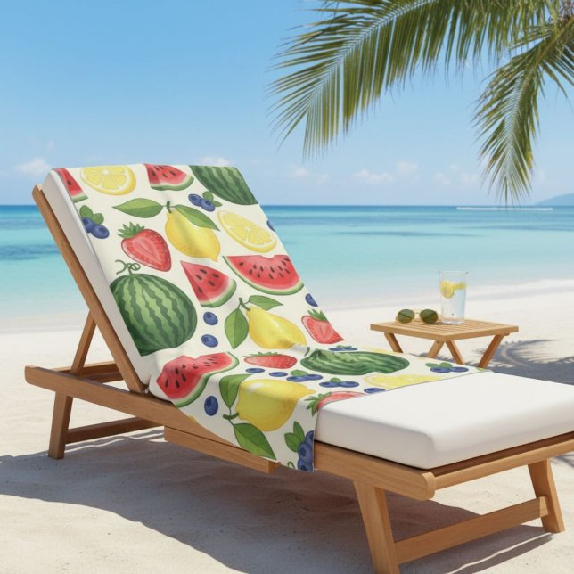 Serviette De Plage Summer Fruit Beach Towel - Watermelon & Assorted  (Créateur téléchargé)