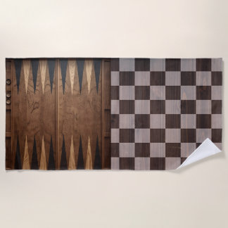 Serviette De Plage Summer Games – Chess, Checkers & Backgammon Design
