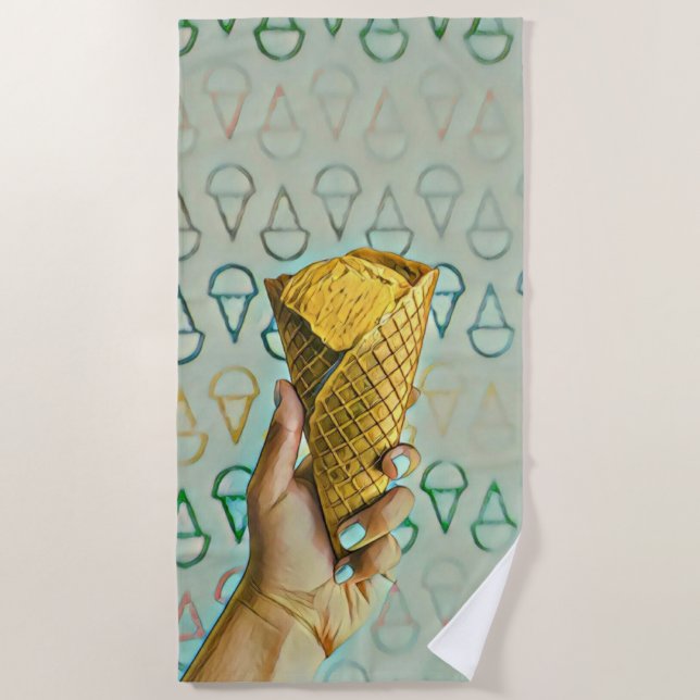Serviette De Plage Summer ice cream lovers (Devant)