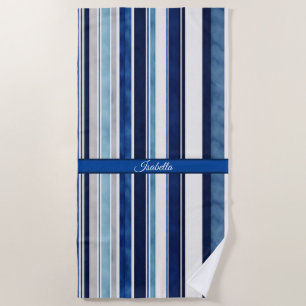 Serviette De Plage Summer Navy Blue Popular Boat Stripes Collection
