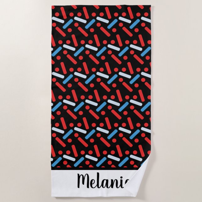 Serviette de plage Summer Sprinkles Bold Name (Devant)