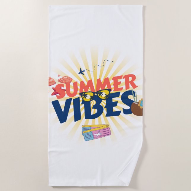 Serviette De Plage Summer Vibes – Tropical Getaway (Devant)