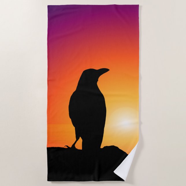 Serviette de plage Sun Silhouette Black Raven (Devant)