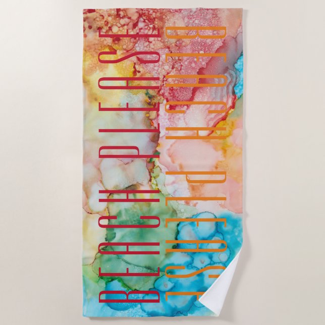 Serviette de plage Sunburst coloré (Devant)