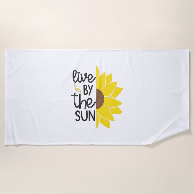 Serviette De Plage Sunflower Lover | Vivez Par Le Soleil (Devant)