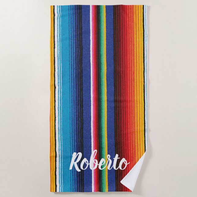 Serviette De Plage Sunset Beach Surfing Nom personnalisé (Devant)