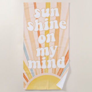 Serviette De Plage Sunshine sur mon esprit Retro Boho Beach Towel