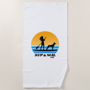 Serviette De Plage SUP & Mal Life Malinois Standup Paddboard