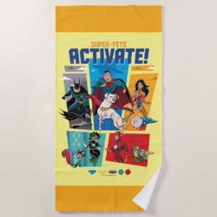 Serviette De Plage Super-Animaux & Justice League - Activez !