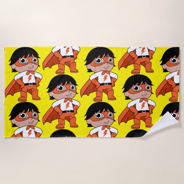 Serviette De Plage Super Boy Action Hero (Devant)