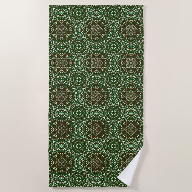 Serviette De Plage Super Eclectique Orné Noël Mandala Motif (Devant)