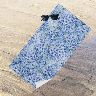 Serviette De Plage Superbes hydrangées bleues - motif floral