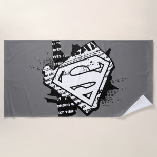 Serviette De Plage Supergirl Newsprint S-Shield
