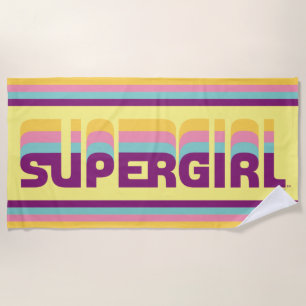 Serviette De Plage Supergirl Retro Colorshift Graphic