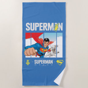 Serviette De Plage Superman et Krypto prennent l'avion