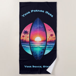 Serviette De Plage Surf au coucher du soleil