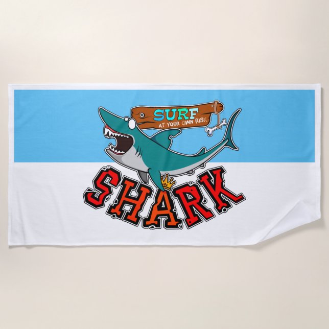 Serviette De Plage Surf avec requin (Devant)