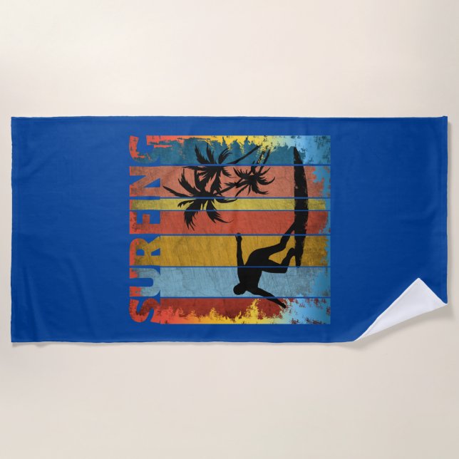 SERVIETTE DE PLAGE SURF D'ÉTÉ PLAGE SURFEUR (Devant)