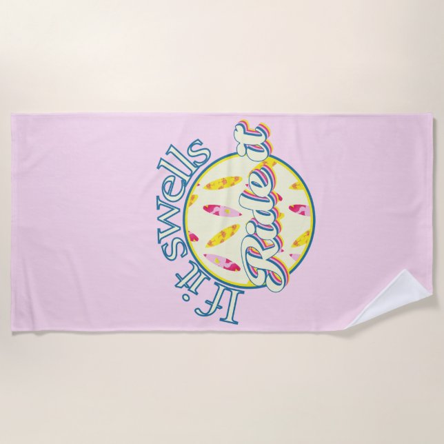 Serviette De Plage Surf été s'il gonfle le surf (Devant)